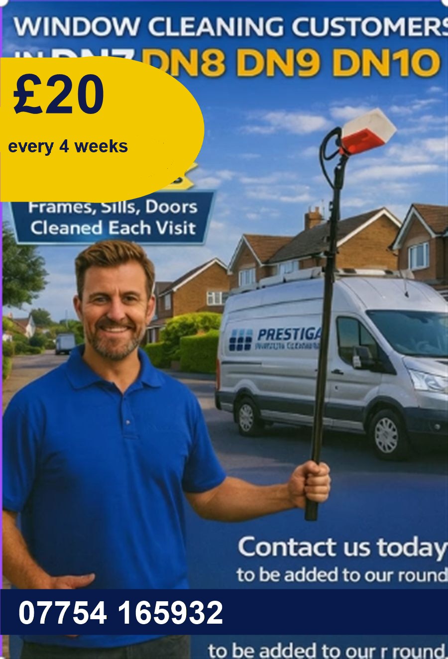Window cleaning from £20 every 4 weeks - DN7 DN8 DN9 DN10